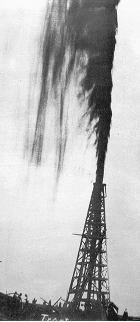 Spindletop blows in