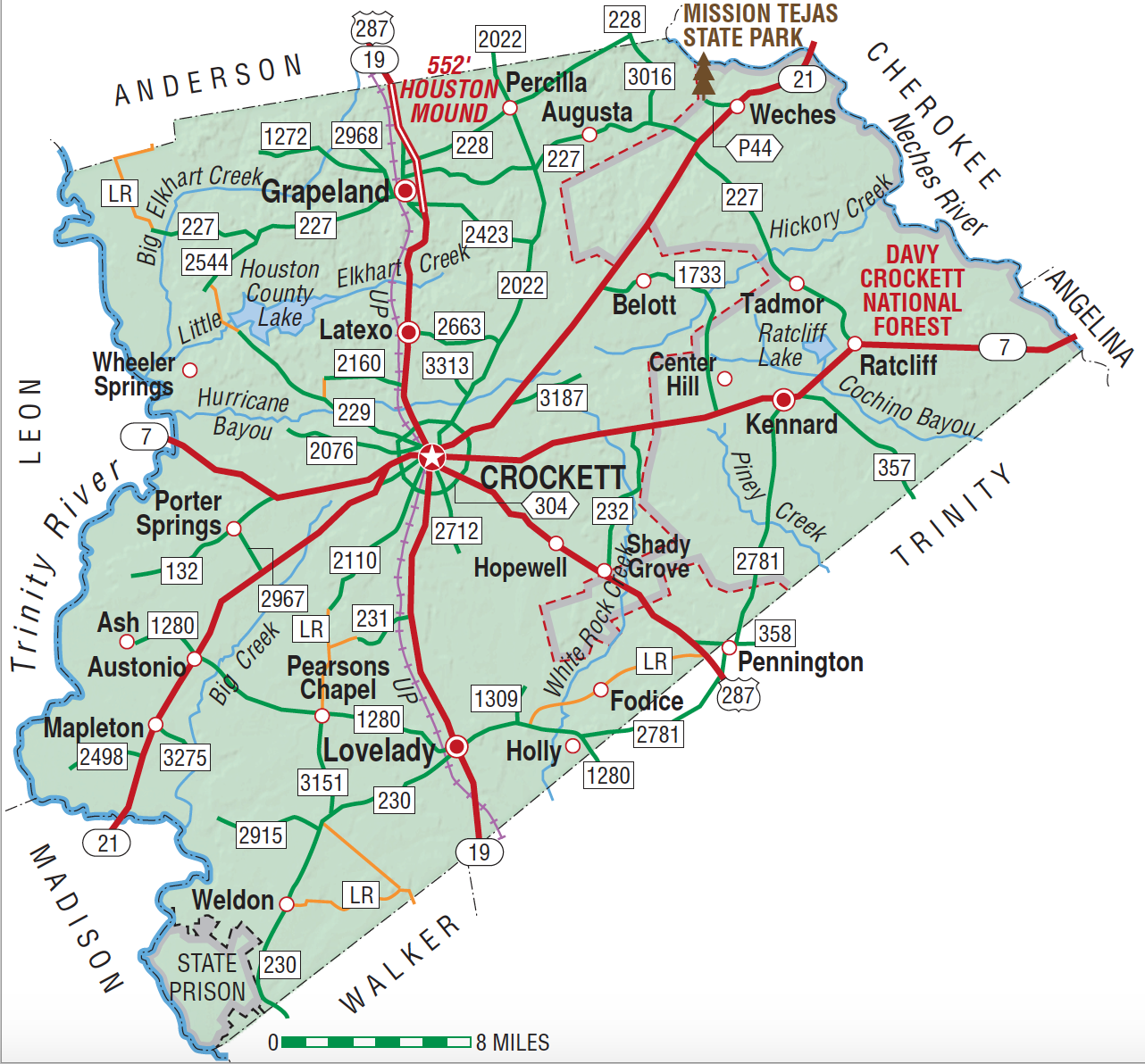 Houston Texas County Map Houston County | Tx Almanac