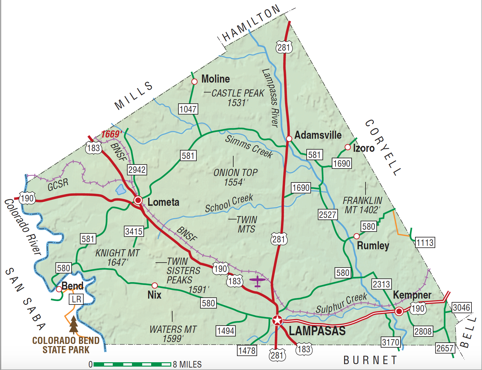 Lampasas County  TX Almanac