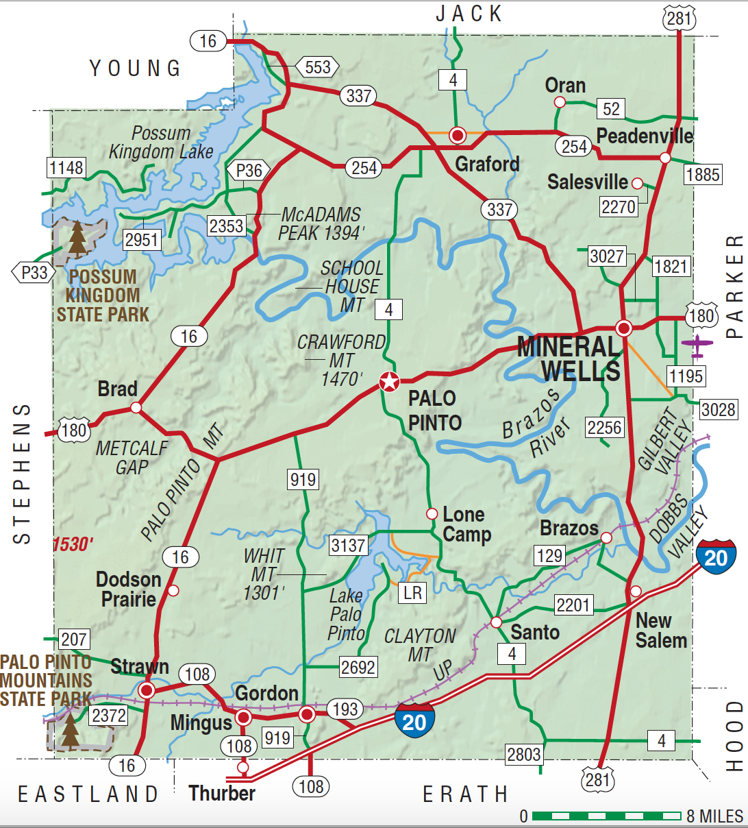 1856 TEXAS MAP TX Palmhurst Palmview Palo Pinto Santo Paloma Creek Panhandle BIG 