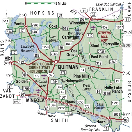 map of Wood County