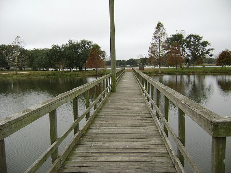 A pier at Coleto Creek Reservoir