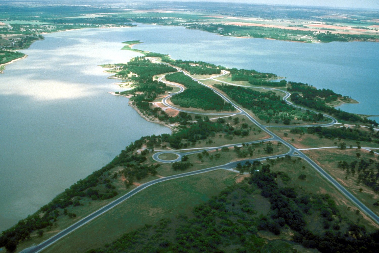 An aerial view of Proctor Lake