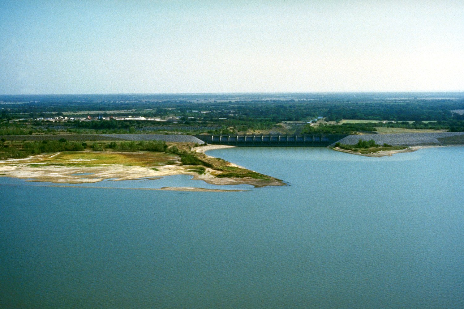 An aerial view of Lake Waco